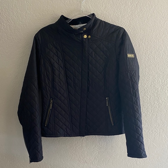 Barbour Women's Black Quilted Bomber Jacket size 8 - Picture 10 of 16